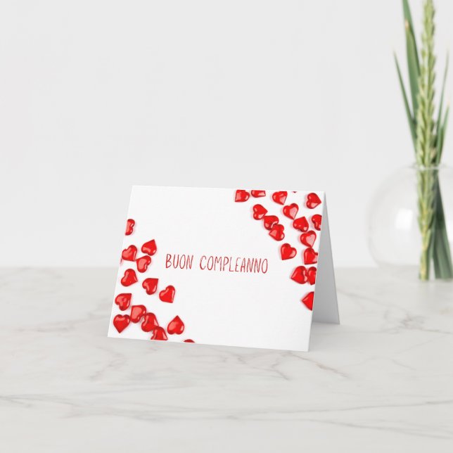 Cartão Buon Complanno, Parabéns Italiano (Frente)