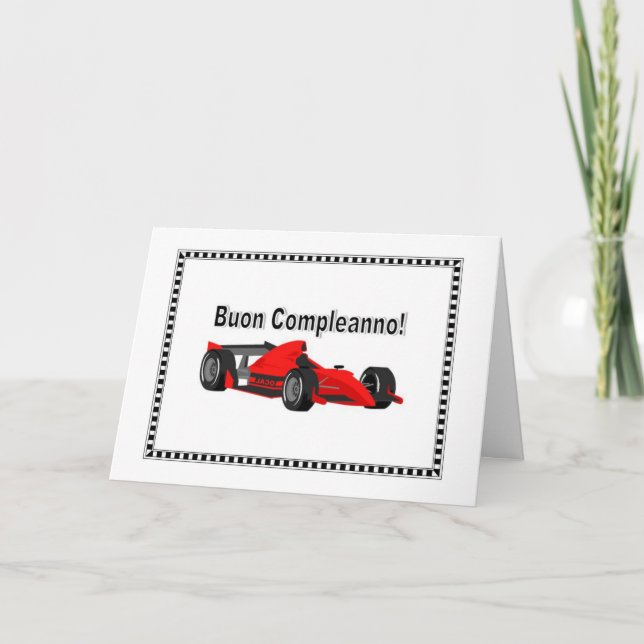 Cartão Buon Compleanno auto da corsa (Frente)