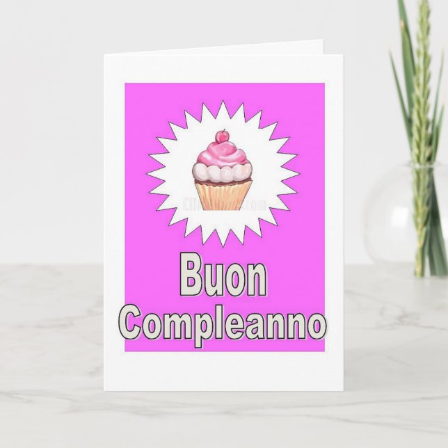 Cartão Buon Compleanno - Happy Birthday in Italian (Frente)