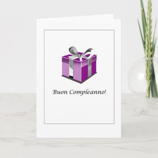Cartão Buon Compleanno - Happy Birthday in Italian Card (Frente)