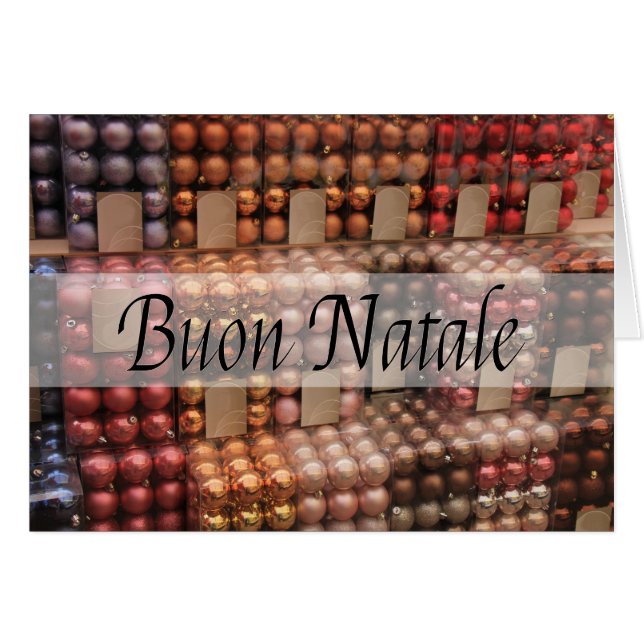 Cartão Buon Natale Enfeites de natal (Frente Horizontal)