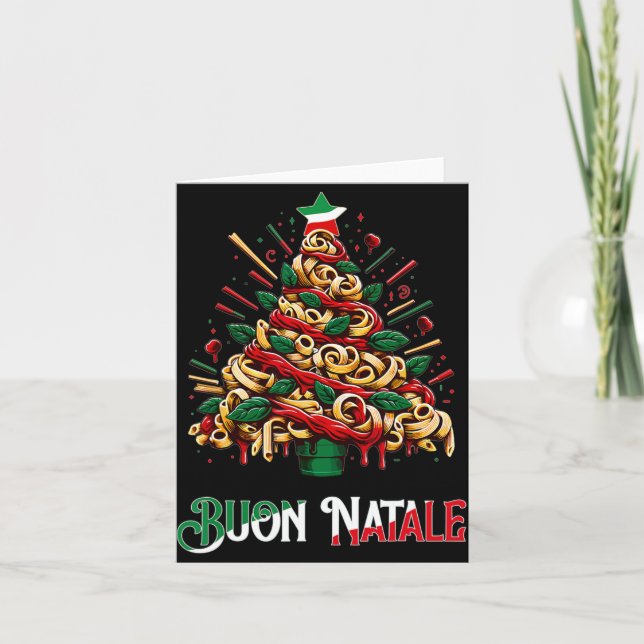 Cartão Buon natale italian macarrão natale no Natal (Frente)