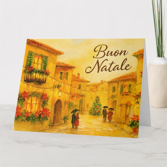 Cartão Buon Natale Italian Village (Frente)