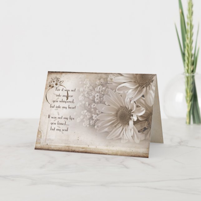 Cartão Buquê da margarida com romance (Frente)