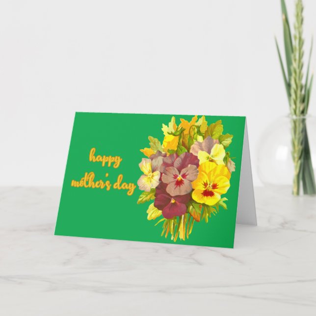 Cartão Buquê da placa de Dia de as mães do painel (Frente)