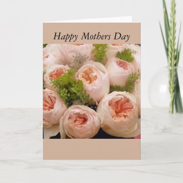Cartão Buquê Da Placa De Dia de as mães Do Rosa (Frente)