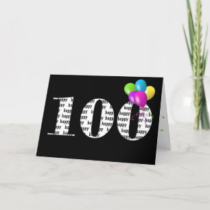 Cartão buquê de balões de 100 anos