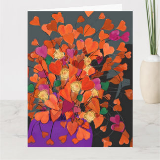 Cartão Buquê de Corações de Aniversário