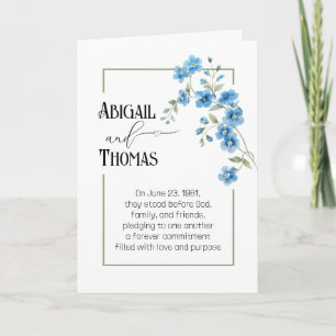 Cartão Buquê de Flores Azuis de Aniversário