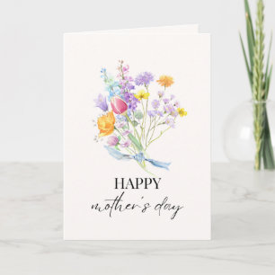 Cartão Buquê de Flores Colorido Dia das Mães Personalizáv