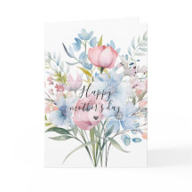 Buquê de Flores em Aquarela para Mãe 