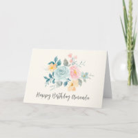 Buquê de Flores Rosa e Azul Elegante - Aniversário