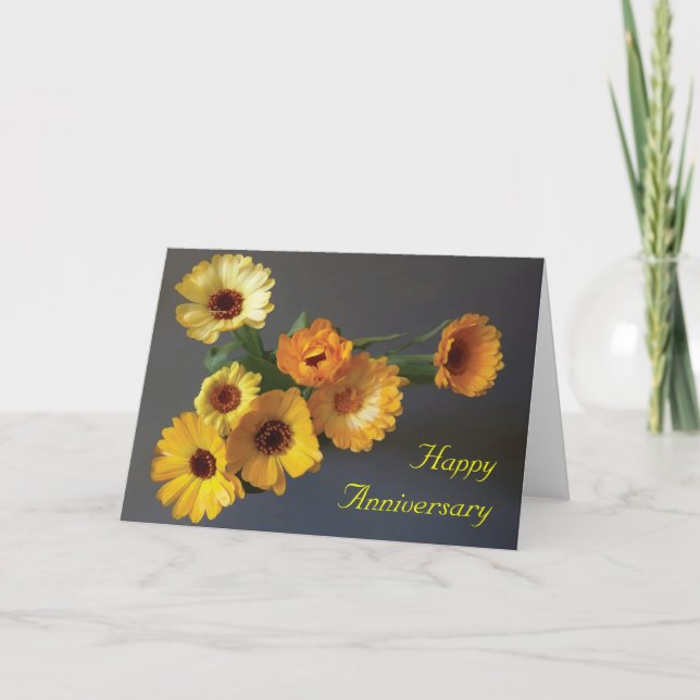 Cartão Buquê de Gerbera para aniversário (Frente)