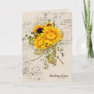 Cartão Buquê de girassol em tijolo