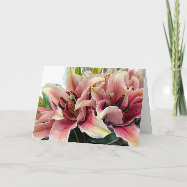 Cartão Buquê de lírios (Frente)