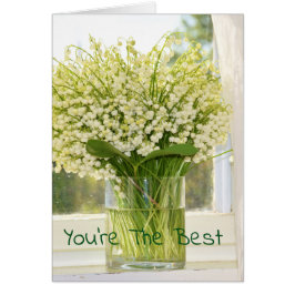 Cartão Buquê de lírios de flores de primavera do vale