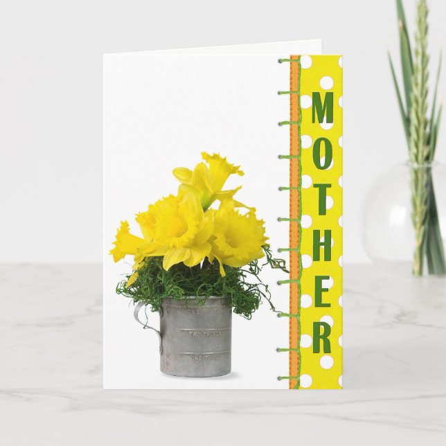 Cartão Buquê de Narcisos do Dia das Mães  (Frente)