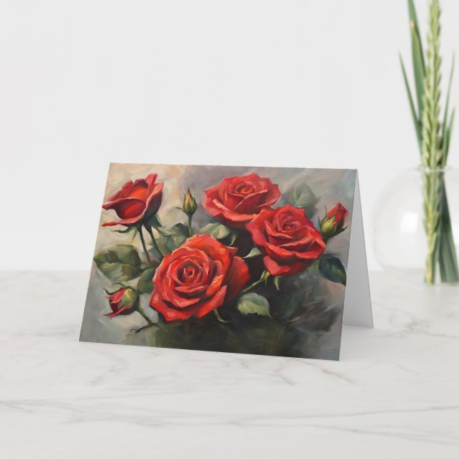 Cartão Buquê de Rosas vermelhas (Frente)