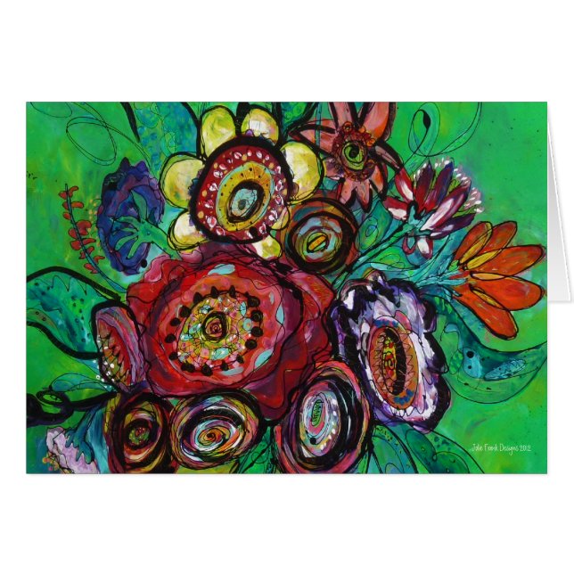 Cartão Buquê do jardim (Frente Horizontal)