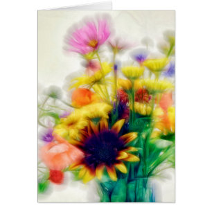 Cartão Buquê do Wildflower do verão