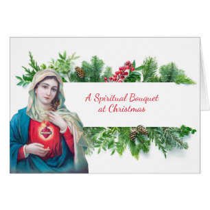 Cartão Buquê espiritual de Natal Virgem Maria Orador