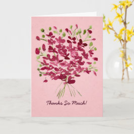Cartão Buquê Floral Cor-de-Rosa Caprichoso em Aquarela Ag