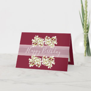 Cartão Buquê Floral Orquídea Flor Vermelha Menina Anivers