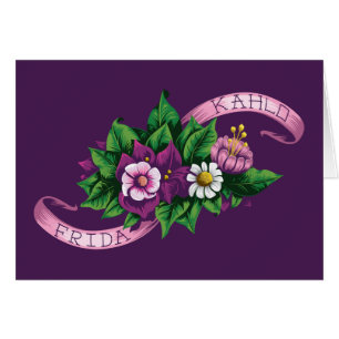 Cartão Buquê floral roxo de Frida Kahlo