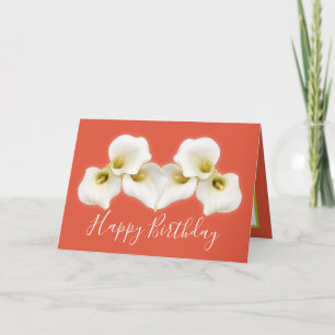 Cartão Buquê Floral White Calla Lily Floral Aniversário