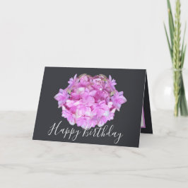 Cartão Buquê Quic Floral Rosa Hidrangea Aniversário Flora