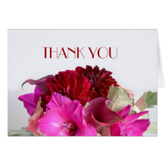 Cartão Buquê Romântico Vermelho Obrigado