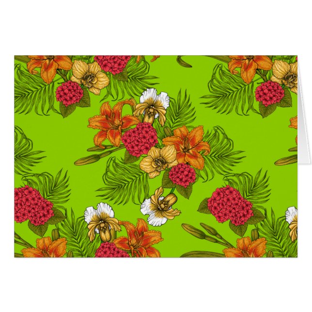 Cartão Buquê tropical (Frente Horizontal)