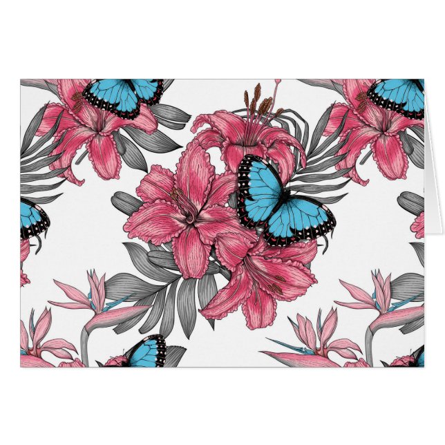 Cartão Buquê tropical (Frente Horizontal)