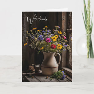 Cartão Buquê Wildflower para Obrigado