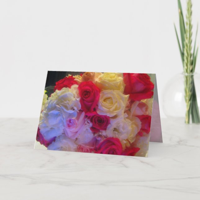 Cartão Buquês da placa Rosa (Frente)