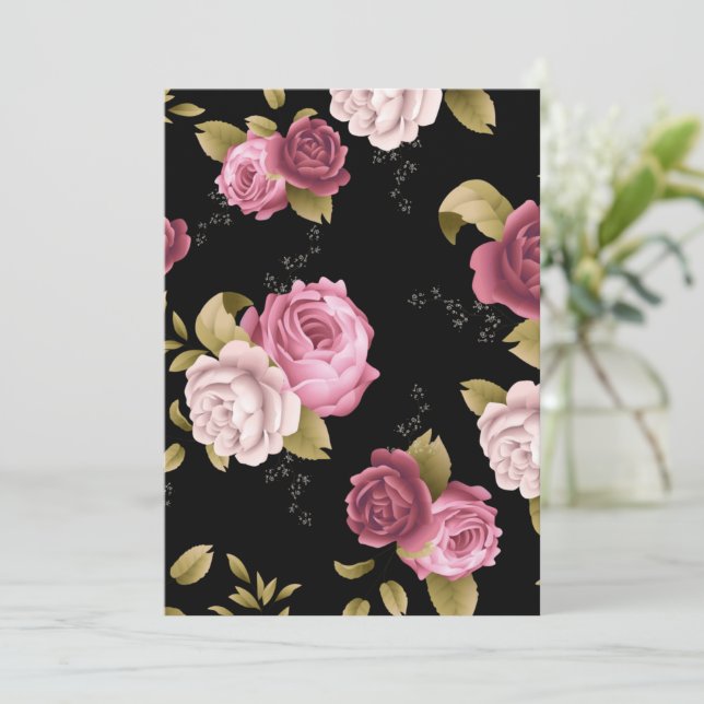 Cartão Buquês dos Rosas 3 (Em pé/Frente)