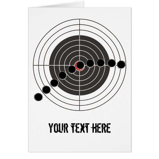 Cartão Buracos de bala da metralhadora sobre o alvo do (Frente)