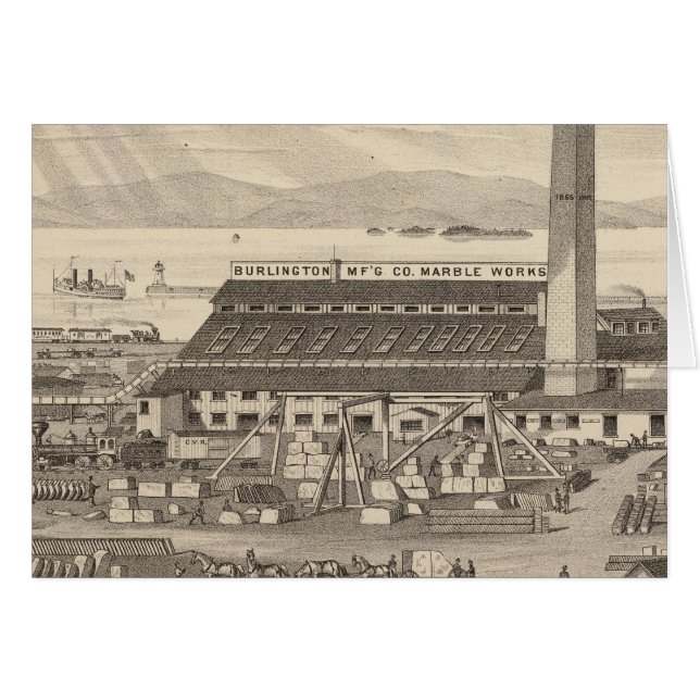 Cartão Burlington Manufacturing Co's Marble Works (Frente Horizontal)