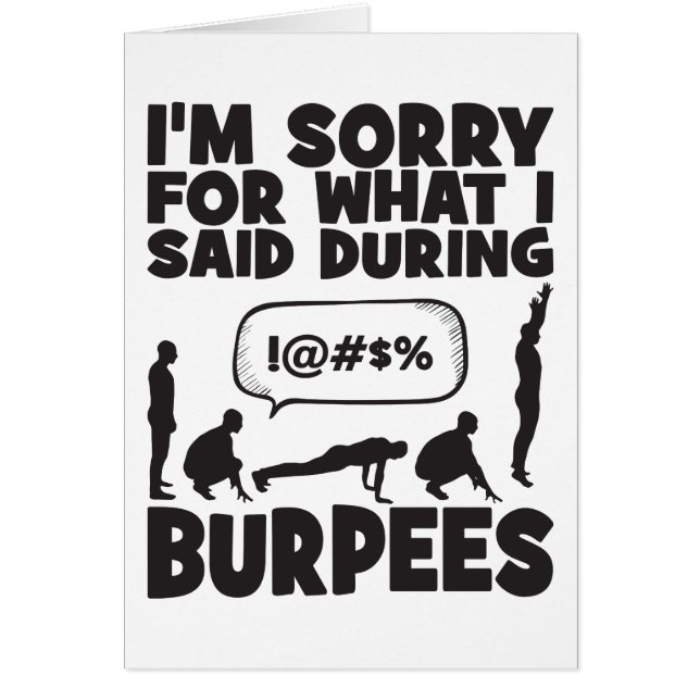 Cartão BURPEES - Engraçado Workout Novelty (Frente)