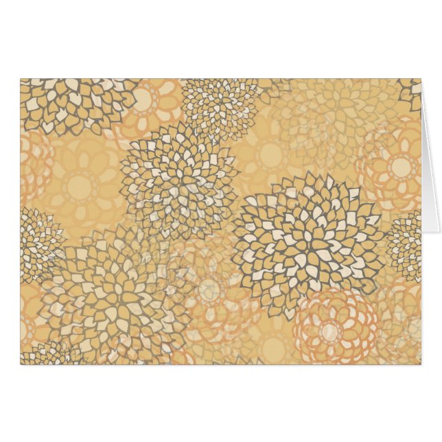 Cartão Burst Laranja e Flor Branca (Frente Horizontal)