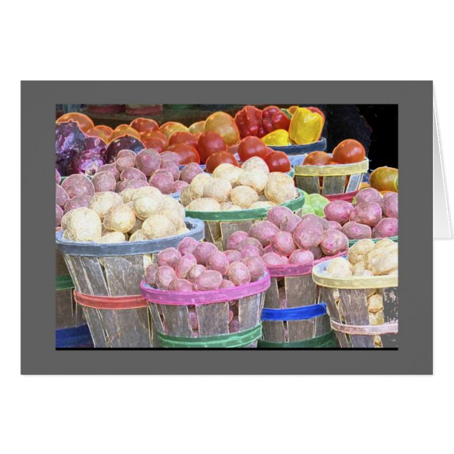 Cartão Bushels de Batata no mercado Jean Talon (Frente Horizontal)