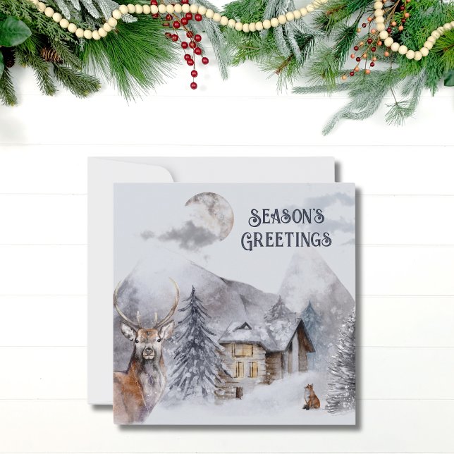 Cartão Business Corporate Seasons Saudações Natal (Business Corporate Elegant Small Holiday Christmas Card)