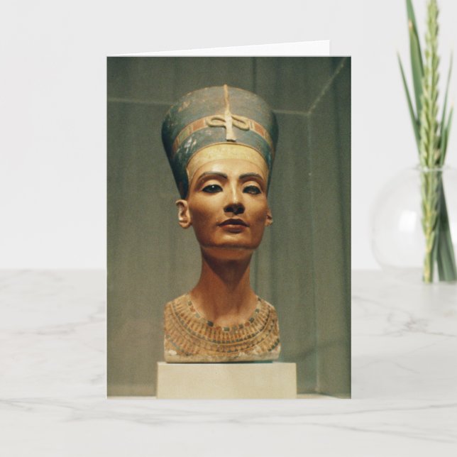 Cartão Bust of Queen Nefertiti, front view (Frente)