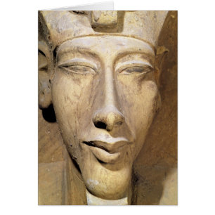 Cartão Busto de Amenophis IV   do templo de Amun
