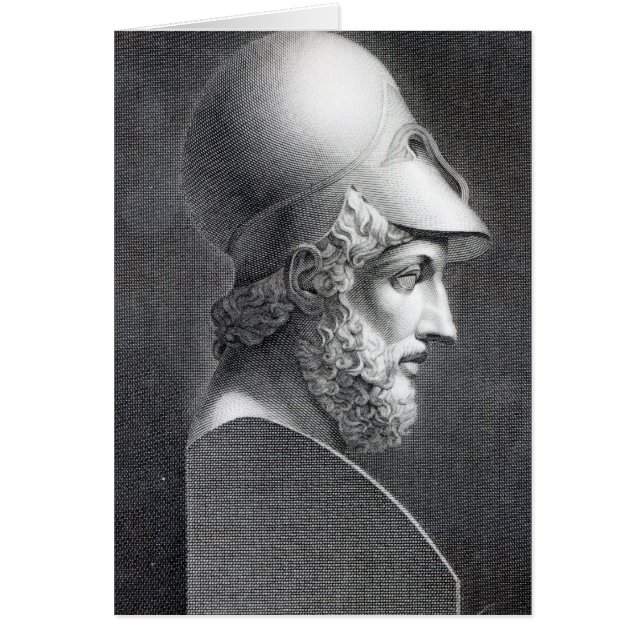 Cartão Busto de Pericles, gravado por Giuseppe Cozzi (Frente)
