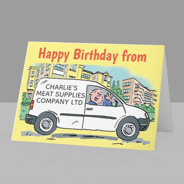 Cartão Butcher Business com nome na empresa Van Card (Criador carregado)