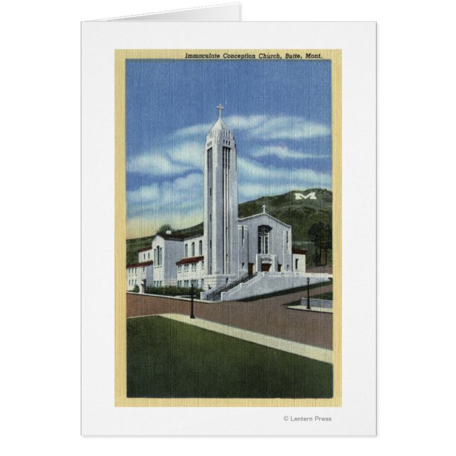 Cartão Butte, Montana - Igreja Imaculada da Concepção (Frente)