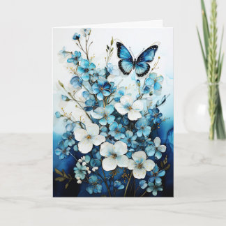 Cartão Butterflies and Flowers Blank Note Greeting Card