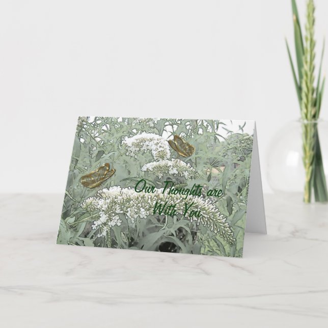 Cartão Butterflies on a Butterfly Bush- customize (Frente)