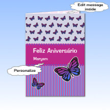 Butterfly birthday add name portuguese